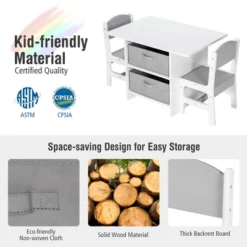 Babyjoy Kids Art Play Wood Table And 2 Chairs Set W/ Storage Baskets Puzzle -Roommates Store GUEST 95df00e3 7cd4 48d8 83cf 76ad21bc90b9