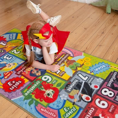 KC CUBS | DC Super Hero Girls Kids Hopscotch Number Counting Educational Learning & Game Play Nursery Bedroom Classroom Rug Carpet, 2' 7" X 6' 0" 9 KC CUBS | DC Super Hero Girls Kids Hopscotch Number Counting Educational Learning & Game Play Nursery Bedroom Classroom Rug Carpet, 2' 7" X 6' 0" - Image 7
