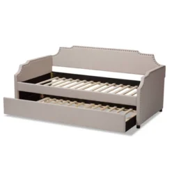 Twin Ally Fabric Upholstered Sofa Daybed With Roll Out Trundle Guest Bed Beige - Baxton Studio 13 Twin Ally Fabric Upholstered Sofa Daybed With Roll Out Trundle Guest Bed Beige - Baxton Studio -Roommates Store GUEST 970b7c77 5eac 49d6 96a4 6189fcfe1589