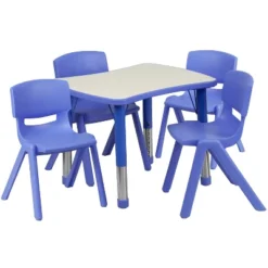 Flash Furniture 21.875"W X 26.625"L Rectangular Plastic Height Adjustable Activity Table Set With 4 Chairs 17 Flash Furniture 21.875"W X 26.625"L Rectangular Plastic Height Adjustable Activity Table Set With 4 Chairs -Roommates Store GUEST 977d3e92 e808 44ad 97a5 2c9e3cab0255