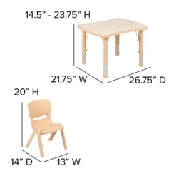 Flash Furniture 21.875"W X 26.625"L Rectangular Plastic Height Adjustable Activity Table Set With 4 Chairs 13 Flash Furniture 21.875"W X 26.625"L Rectangular Plastic Height Adjustable Activity Table Set With 4 Chairs -Roommates Store GUEST 980c8b7e f814 43be ba9e 1882675d1be1