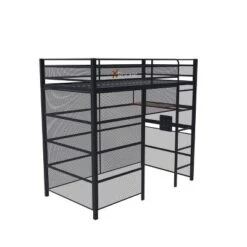 Twin Battle Den Gaming Bunk Bed With TV Mount Black - X Rocker -Roommates Store GUEST 9853b2e5 9663 4912 9305 5c3f5f53262b
