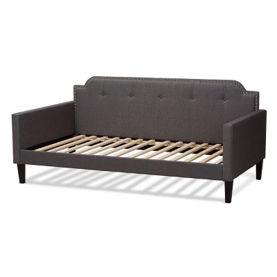 Twin Packer Fabric Upholstered Sofa Daybed Gray - Baxton Studio 4 Twin Packer Fabric Upholstered Sofa Daybed Gray - Baxton Studio - Image 2