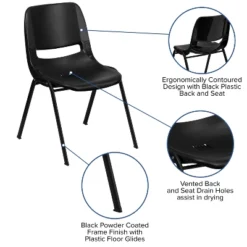 Emma And Oliver Kid's Black Ergonomic Shell Stack Chair - Black Frame And 14"H Seat 12 Emma And Oliver Kid's Black Ergonomic Shell Stack Chair - Black Frame And 14"H Seat -Roommates Store GUEST 99f75b2a 331f 471d ab89 5edc02b65bed
