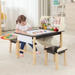 Costway Kids Art Table & Chairs Set Wooden Drawing Desk With Paper Roll Storage Shelf Bins 13 Costway Kids Art Table & Chairs Set Wooden Drawing Desk With Paper Roll Storage Shelf Bins -Roommates Store GUEST 9b6e5dd0 951e 474d 8a63 48ae995e6600