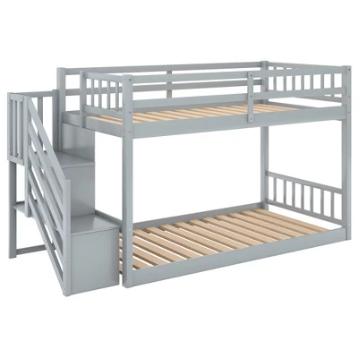 Twin Over Twin Bunk Bed With Storage Ladder - ModernLuxe 5 Twin Over Twin Bunk Bed With Storage Ladder - ModernLuxe - Image 3