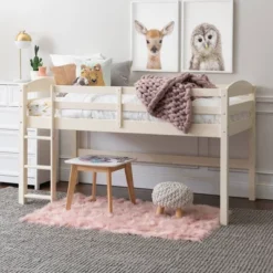 Twin Solid Pine Wood Low Loft Bed White - Saracina Home -Roommates Store GUEST 9f88cefa 1107 47f5 9d58 07ca6ee6ceaf