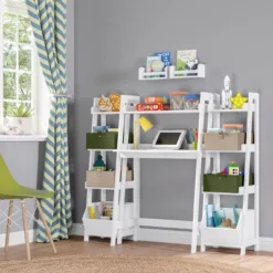 Kids' Desk With Ladder Shelf Storage And 2 Bonus Magnetic Art Display Bars White - RiverRidge Home 22 Kids' Desk With Ladder Shelf Storage And 2 Bonus Magnetic Art Display Bars White - RiverRidge Home -Roommates Store GUEST a18ea58d 2f31 4883 bf1a 7c63e2644974