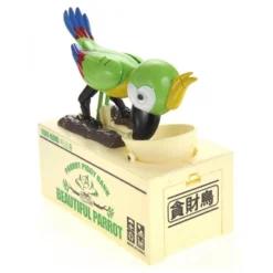 Insten Parrot Piggy Bank Robotic Coin Munching Toy Money Box, Green, 6.6x6.5 Inches -Roommates Store GUEST a53d7341 25ad 4fd6 9fb3 5fce180b8f83