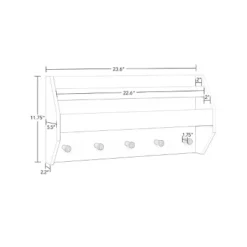 Kids' Catch-All Wall Shelf With Bookrack And Hooks White - RiverRidge Home -Roommates Store GUEST a6500deb 9f7d 4c0c b856 24396c947ae7