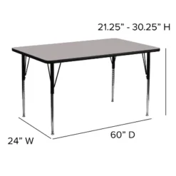 Emma And Oliver 24x60 Rectangle HP Laminate Adjustable Activity Table -Roommates Store GUEST a81ff4f6 1c9d 49a0 98e4 9c39e61169ce