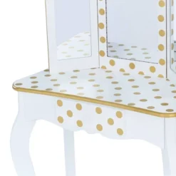 Fashion Polka Dot Gisele Play Vanity Set With Led Mirror White/Gold - Teamson Kids 24 Fashion Polka Dot Gisele Play Vanity Set With Led Mirror White/Gold - Teamson Kids -Roommates Store GUEST a887a881 9a99 4916 8be7 43147eb330b7