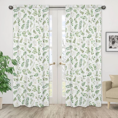 2pk Botanical Leaf Window Panel - Sweet Jojo Designs 3 2pk Botanical Leaf Window Panel - Sweet Jojo Designs