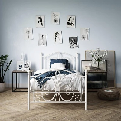 Twin Kids' Bombay Metal Bed White - Room & Joy 6 Twin Kids' Bombay Metal Bed White - Room & Joy - Image 4