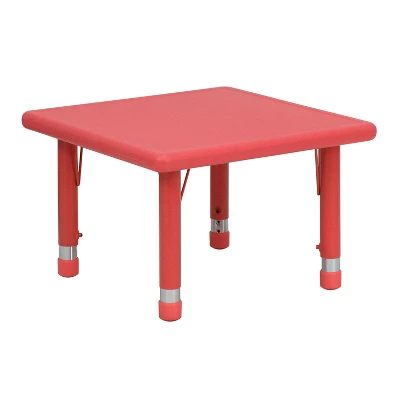 Flash Furniture 24" Square Plastic Height Adjustable Activity Table 13 Flash Furniture 24" Square Plastic Height Adjustable Activity Table - Image 11