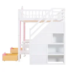 Full-Over-Full Bunk Bed With Changeable Table, Separable Bunk Bed Turn Into Upper Bed And Down Desk-ModernLuxe -Roommates Store GUEST b3005eb3 6f93 4c87 95f2 1c6bc61669d0
