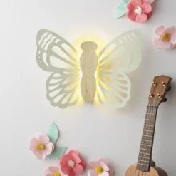 Butterfly Wood Lit Kids' Wall Decor Cream - Pillowfort™ -Roommates Store GUEST b3cbb6e1 bc0c 4879 995b 9742aeb143db