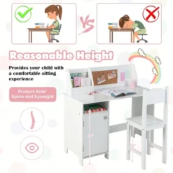 Costway Kids Desk And Chair Set Study Writing Workstation With Bookshelf & Bulletin Board -Roommates Store GUEST b3d97b03 8d72 49d2 ae2f 5d3bb16b422d