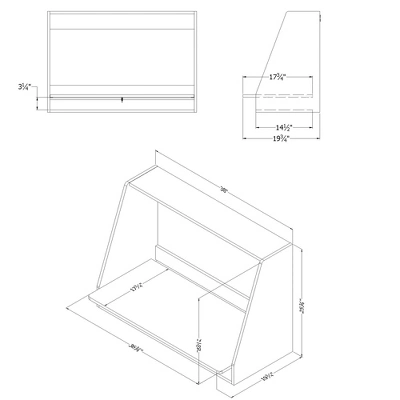 Interface Wall Mount Desk Pure White - South Shore 7 Interface Wall Mount Desk Pure White - South Shore - Image 6