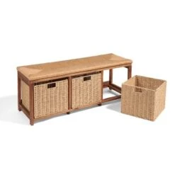Badger Basket Kid's Storage Bench With Woven Top And Baskets Brown -Roommates Store GUEST b69b9f2a d292 4813 b19c 81950b9692ff