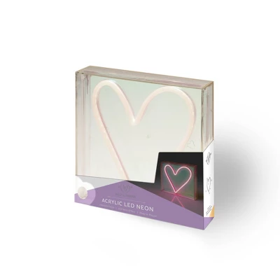 Teen Iridescent Heart Acrylic Box Novelty Table Lamp Pink - West & Arrow 4 Teen Iridescent Heart Acrylic Box Novelty Table Lamp Pink - West & Arrow - Image 2