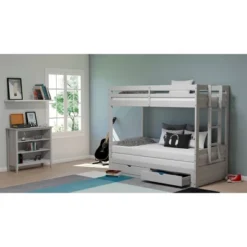 Twin To King Augusta Extending Day Bed With Bunk Bed And Storage Drawers Dove Gray - Alaterre Furniture -Roommates Store GUEST b80c9d57 a6b0 408e a9a2 6516c73a834a