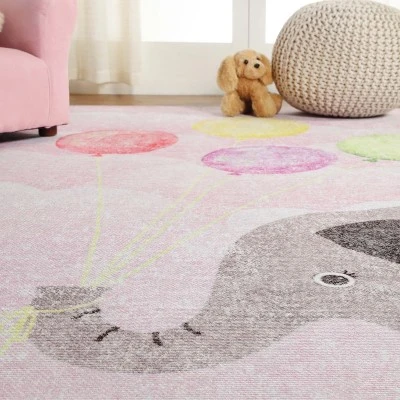 Nursery Elephant Colorful Kids Playroom Indoor Area Rug By Blue Nile Mills 11 Nursery Elephant Colorful Kids Playroom Indoor Area Rug By Blue Nile Mills - Image 9