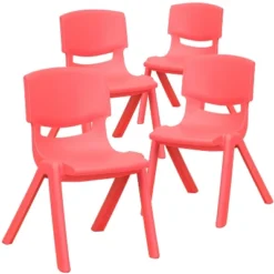 Flash Furniture 4 Pack Plastic Stackable School Chair With 12'' Seat Height -Roommates Store GUEST b9492034 9990 4a1e 86e5 ff25fdd84121