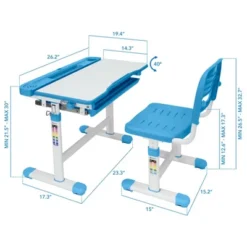 Mount-It! Kids Desk And Chair Set | Height Adjustable Ergonomic Children's School Workstation With Storage Drawer | Blue 17 Mount-It! Kids Desk And Chair Set | Height Adjustable Ergonomic Children's School Workstation With Storage Drawer | Blue -Roommates Store GUEST b9b29310 56c7 4ca8 9a43 3f963facdd3e