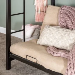 Twin Over Futon Analise Metal Bunk Bed Black - Saracina Home -Roommates Store GUEST b9f0d3c0 0eb7 47e6 9085 a814bdc2353a