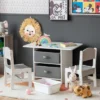 Babyjoy Kids Art Play Wood Table And 2 Chairs Set W/ Storage Baskets Puzzle -Roommates Store GUEST bacb2099 fb63 4d7d a237 99e8565bb5fb