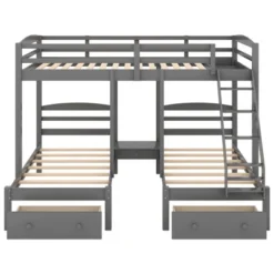 Full Over Twin & Twin Bunk Bed, Gray - ModernLuxe 14 Full Over Twin & Twin Bunk Bed, Gray - ModernLuxe -Roommates Store GUEST bad49588 8cfb 4daf b1fa 17fb428720eb