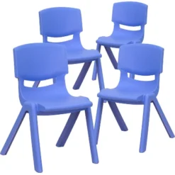 Flash Furniture 4 Pack Plastic Stackable School Chair With 12'' Seat Height -Roommates Store GUEST bb2c8594 e30c 4a06 af1d de294f76a880
