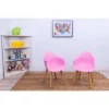 Set Of 2 Kids' Chairs With Modern Plastic Seat And Beech Legs Pink - Gift Mark -Roommates Store GUEST bc1f0ce1 3c0d 4fd2 be1a 09e0244c3555