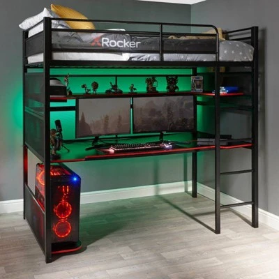 Gaming Bunk Bed Black/Red - X Rocker 8 Gaming Bunk Bed Black/Red - X Rocker - Image 6