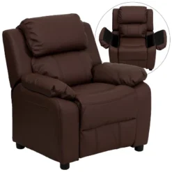 Emma And Oliver Deluxe Padded Contemporary Kids Recliner With Storage Arms 36 Emma And Oliver Deluxe Padded Contemporary Kids Recliner With Storage Arms -Roommates Store GUEST c3c889eb c115 438b a039 353c60c56b22