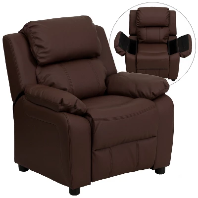 Emma And Oliver Deluxe Padded Contemporary Kids Recliner With Storage Arms 17 Emma And Oliver Deluxe Padded Contemporary Kids Recliner With Storage Arms - Image 15