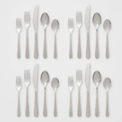 20pc Harrington Flatware Set Silver - Threshold™ -Roommates Store GUEST c415e3b7 a834 4e6d 9a1e ec219535a2d0