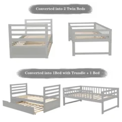 Twin Over Twin Wood Bunk Bed With Safety Rail And Movable Trundle-ModernLuxe 27 Twin Over Twin Wood Bunk Bed With Safety Rail And Movable Trundle-ModernLuxe -Roommates Store GUEST c56f3241 6b72 4864 a7c9 a6e7935dd051
