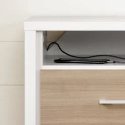 Munich 2 Drawer Nightstand - White/Soft Elm - South Shore 17 Munich 2 Drawer Nightstand - White/Soft Elm - South Shore -Roommates Store GUEST c5b22852 0d9a 4312 afe0 1c2cc834a6b1