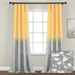 52"x84" Set Of 2 Glitter Ombre Metallic Print Window Curtain Panels - Lush Décor -Roommates Store GUEST c6b9d338 3677 4ad0 a033 a74bd7d61740