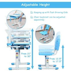 Costway Height Adjustable Kids Desk Chair Set Study Drawing W/Lamp & Bookstand 18 Costway Height Adjustable Kids Desk Chair Set Study Drawing W/Lamp & Bookstand -Roommates Store GUEST c70b7fee 0798 4b48 a509 c0c5b0b570e5