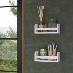 2pk Kids' 10" Floating Wall Mount Bookshelf Set White - RiverRidge Home -Roommates Store GUEST ca0c00c6 c615 497b a352 7e136e7c6dc7