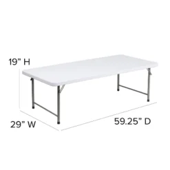 Emma And Oliver 4.93-Foot Kid's Granite White Plastic Folding Activity Table - Play Table -Roommates Store GUEST ca401930 3ca2 43e4 a6f4 88afb68478bb