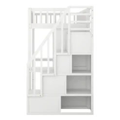 Twin Size Loft Bed With Shelf, Drawers, Desk And Wardrobe - ModernLuxe 18 Twin Size Loft Bed With Shelf, Drawers, Desk And Wardrobe - ModernLuxe -Roommates Store GUEST ca9d64d6 5fa8 4643 aa51 1b097f9f250d