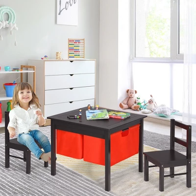 Costway 2-in-1 Kids Activity Table & 2 Chairs Set W/Storage Building Block Table 5 Costway 2-in-1 Kids Activity Table & 2 Chairs Set W/Storage Building Block Table - Image 3