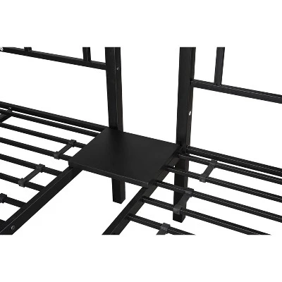 Twin Over Twin Metal Triple Bunk Bed With Ladder-ModernLuxe 13 Twin Over Twin Metal Triple Bunk Bed With Ladder-ModernLuxe - Image 11