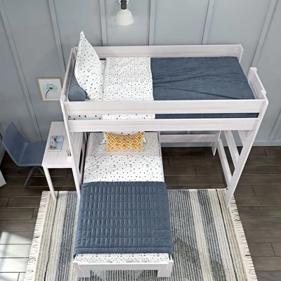 Max & Lily Farmhouse Twin Over Twin L-Shaped Bunk Bed With Desk 6 Max & Lily Farmhouse Twin Over Twin L-Shaped Bunk Bed With Desk - Image 4