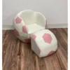 Upholstered Soccer Ball Chair With Pull Out Ottoman Pink/White - Gift Mark -Roommates Store GUEST ce2d3545 2ea5 4f6b b78d b5c42a828999