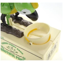 Insten Parrot Piggy Bank Robotic Coin Munching Toy Money Box, Green, 6.6x6.5 Inches -Roommates Store GUEST cffc3148 05be 40a0 a45d f6150bfe06a3